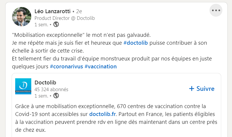 Doctolib equipe vaccination COVID