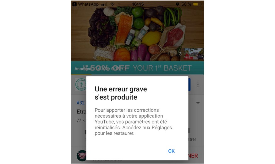 mauvaise UX Writing de Youtube