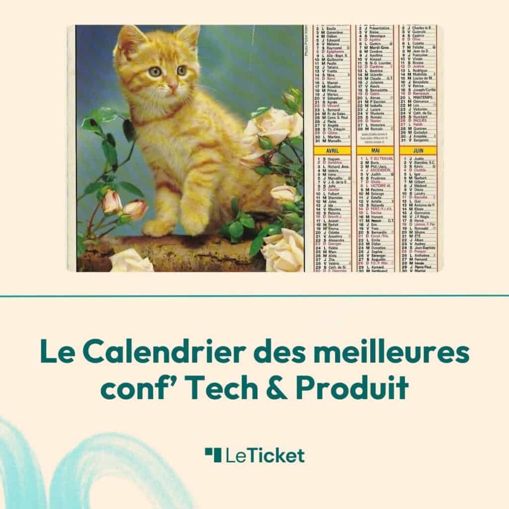 Calendrier conf Tech produit