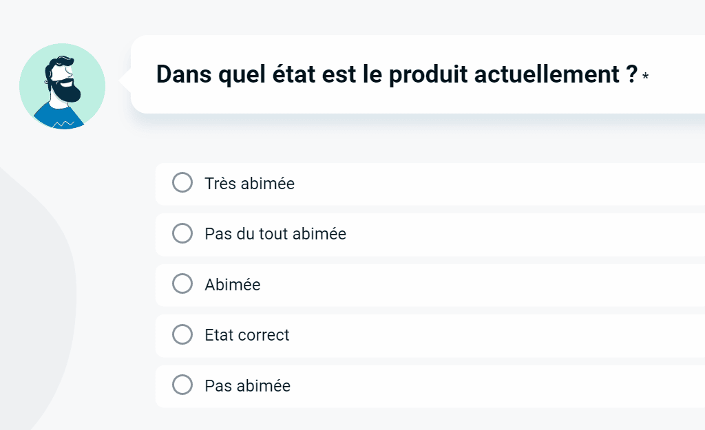 Exemple d'une question du questionnaire Decathlon